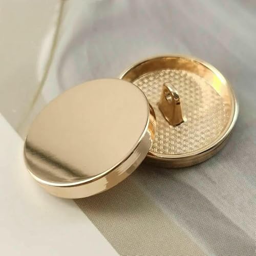 6 Stück goldene Metallknöpfe für Kleidung Damenmantel Nähzubehör Glatte Nähknöpfe Handarbeiten-Golden-18mm 6 Stück von QOVBD