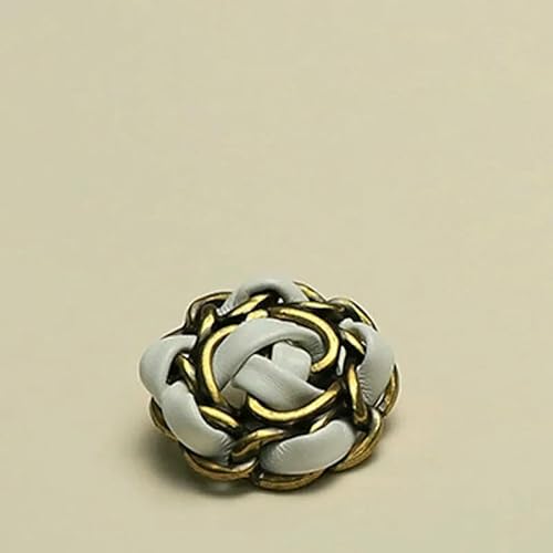 6pcs Flower Button Luxury Sewing Button For Skirt Clothing Coat Accessory Handmade DIY Decoration golden black-white-18mm von QOVBD