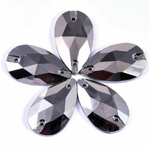 7 Größen, bunte Tropfen-Glas-Strasssteine zum Aufnähen, Glassteine, flache Rückseite, Strasssteine zum Aufnähen, Hochzeitskleid, B1275-P42, Hämatit, 13 x 22 mm, 20 Stück 7 Größen, bunte Tropfen-Glas-Strasssteine zum Aufnähen, Glassteine, flache Rückseite, Strasssteine zum Aufnähen, Hochzeitskleid, B1275-P42, Hämatit, 13 x 22 mm, 20 Stück von QOVBD