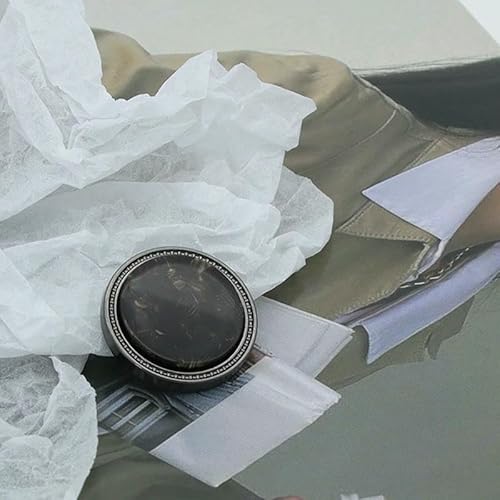 8/23/25 mm hochwertige Metallknöpfe, Inlay, Bekleidungsnähknopf für französischen Mantel, Wollkleidung, Pullover, dekorative Schnalle, Zubehör, Schwarzbraun, 18 mm, 10 Stück von QOVBD