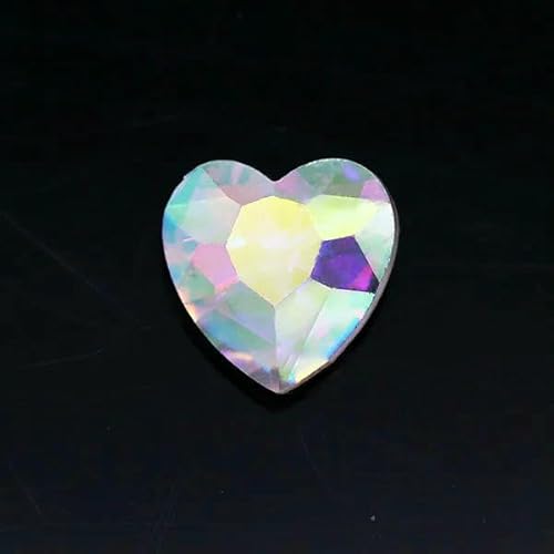 8–27 mm Herzform, handgefertigt, Pointback-Strasssteine, Glas, DIY-Kristall-Strasssteine, Dekorationsperlen für Kleidungsstücke, Kleider, transparent, 8 mm, 20 Stück von QOVBD