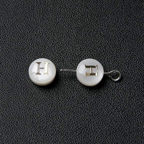 8 mm Perlmutt-Muschelperle, 26 Großbuchstaben, weiß, natürliche Perlmutt-Muschel, runde Perlen, Schmuckherstellung, Zubehör, DIY-H-26 Stück 8 mm Perlmutt-Muschelperle, 26 Großbuchstaben, weiß, natürliche Perlmutt-Muschel, runde Perlen, Schmuckherstellung, Zubehör, DIY-H-26 Stück von QOVBD