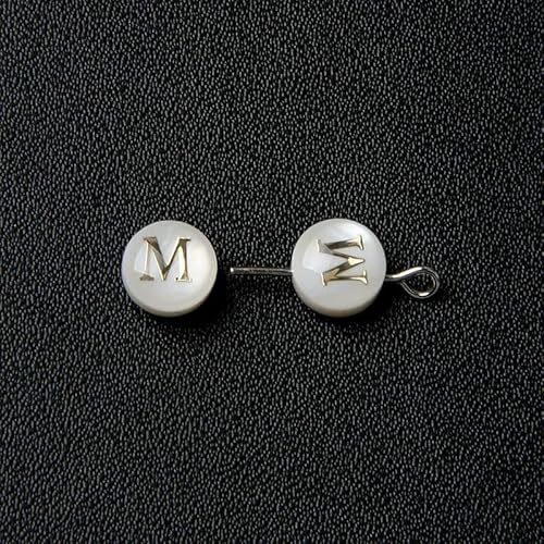 8 mm Perlmutt-Muschelperle, 26 Großbuchstaben, weiß, natürliche Perlmutt-Muschel, runde Perlen, Schmuckherstellung, Zubehör, DIY-M-2 Stück 8 mm Perlmutt-Muschelperle, 26 Großbuchstaben, weiß, natürliche Perlmutt-Muschel, runde Perlen, Schmuckherstellung, Zubehör, DIY-M-2 Stück von QOVBD