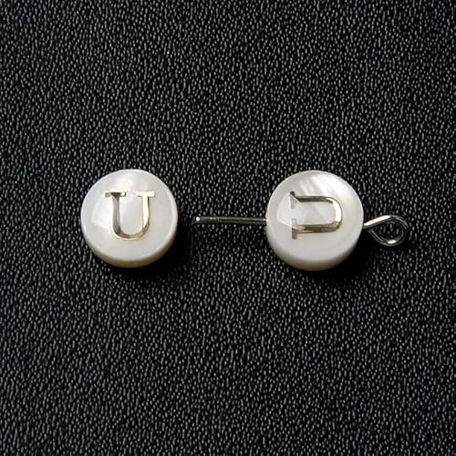 8 mm Perlmutt-Muschelperle, 26 Großbuchstaben, weiß, natürliche Perlmutt-Muschel, runde Perlen, Schmuckherstellung, Zubehör, DIY-U-5 Stück 8 mm Perlmutt-Muschelperle, 26 Großbuchstaben, weiß, natürliche Perlmutt-Muschel, runde Perlen, Schmuckherstellung, Zubehör, DIY-U-5 Stück von QOVBD