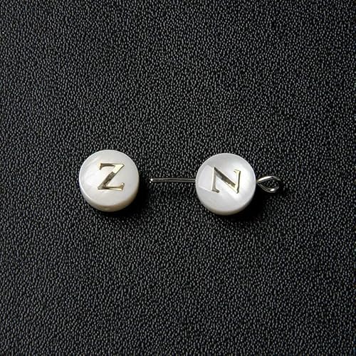 8 mm Perlmutt-Muschelperle, 26 Großbuchstaben, weiß, natürliche Perlmutt-Muschel, runde Perlen, Schmuckherstellung, Zubehör, DIY-Z-26 Stück 8 mm Perlmutt-Muschelperle, 26 Großbuchstaben, weiß, natürliche Perlmutt-Muschel, runde Perlen, Schmuckherstellung, Zubehör, DIY-Z-26 Stück von QOVBD