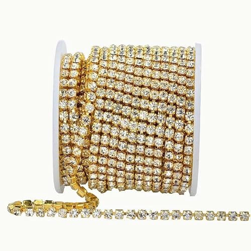 9,1 m Crystal AB Strasssteine, geschlossene Kette, durchsichtiger Rand, zum Nähen, silberne Basis, Cup-Kette, Strass-Glassteine zum Aufnähen, Strasssteine, 9,1 m Crystal AB Strasssteine, geschlossene Kette, durchsichtiger Rand, zum Nähen, silberne Basis, Cup-Kette, Strass-Glassteine zum Aufnähen, Strasssteine, von QOVBD