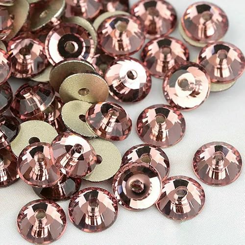 AAAAA SS12-SS30 Runde Glas-Näh-Strasssteine zum Aufnähen, mesoporöser Kristall-Strass für Hochzeitskleid-Accessoires, DIY-Hell-Amethyst-SS20 – 1440 Stück von QOVBD