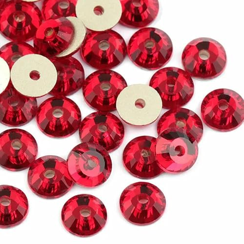 AAAAA SS12-SS30 Runde Glas-Näh-Strasssteine zum Aufnähen, mesoporöser Kristall-Strass für Hochzeitskleid-Accessoires, DIY-siam-SS20 – 1440 Stück von QOVBD