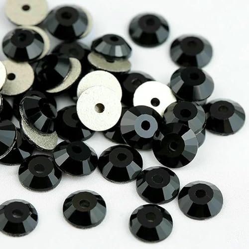 AAAAA SS12-SS30 Runde Glas-Näh-Strasssteine zum Aufnähen auf mesoporöse Kristall-Strasssteine für Hochzeitskleid-Accessoires DIY-Schwarz-SS12-1440 Stück AAAAA SS12-SS30 Runde Glas-Näh-Strasssteine zum Aufnähen auf mesoporöse Kristall-Strasssteine für Hochzeitskleid-Accessoires DIY-Schwarz-SS12-1440 Stück von QOVBD