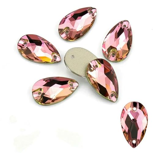 AAAAA-Strasssteine für Handarbeiten, hochwertige Nähsteine, Tropfenform, zum Aufnähen für Kleiderdekoration, Taschen, Kleidungsstücke, Schuhe, Rose, 13 x 22 mm, 18 St AAAAA-Strasssteine für Handarbeiten, hochwertige Nähsteine, Tropfenform, zum Aufnähen für Kleiderdekoration, Taschen, Kleidungsstücke, Schuhe, Rose, 13 x 22 mm, 18 St von QOVBD