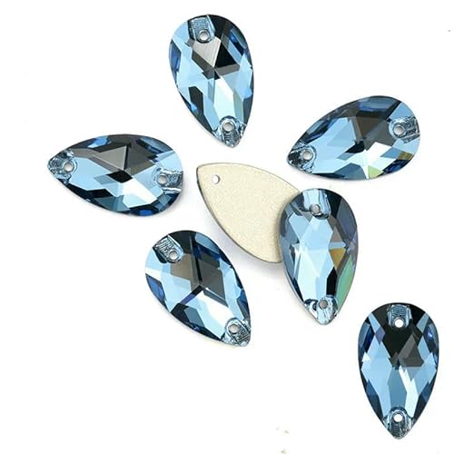 AAAAA-Strasssteine für Handarbeiten, hochwertige Nähsteine, Tropfenform, zum Aufnähen für Kleiderdekoration, Taschen, Kleidungsstücke, Schuhe, blau, 13 x 22 mm, 18 St AAAAA-Strasssteine für Handarbeiten, hochwertige Nähsteine, Tropfenform, zum Aufnähen für Kleiderdekoration, Taschen, Kleidungsstücke, Schuhe, blau, 13 x 22 mm, 18 St von QOVBD
