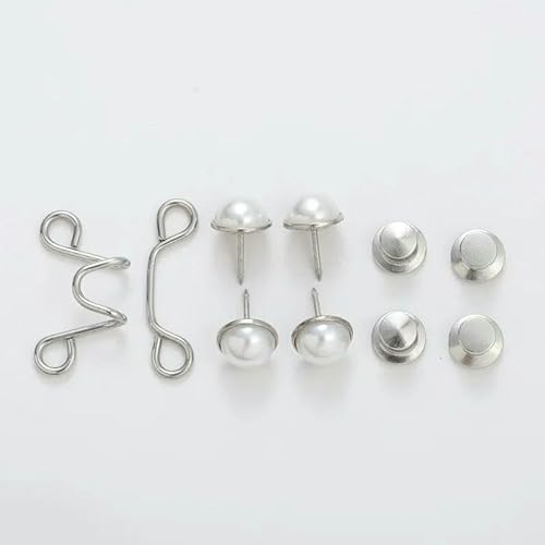 Adjustable Waist Buckle Extender No Sewing Pant Clips Waist Tightener Button for Jeans Skirts Sleeves Fit Button Pins Tool-White Pearl Adjustable Waist Buckle Extender No Sewing Pant Clips Waist Tightener Button for Jeans Skirts Sleeves Fit Button Pins Tool-White Pearl von QOVBD