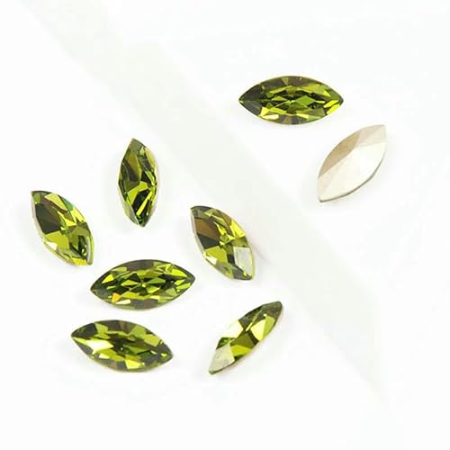 Aufnähsteine, Goldklaue, Schmuck-Strasssteine, AAAAA, Nähkristalle, Pointback-Kristall, DIY-Handwerk für Kleider, Olivin, mit Goldklaue, 5 x 10 mm, 35 Stück Aufnähsteine, Goldklaue, Schmuck-Strasssteine, AAAAA, Nähkristalle, Pointback-Kristall, DIY-Handwerk für Kleider, Olivin, mit Goldklaue, 5 x 10 mm, 35 Stück von QOVBD