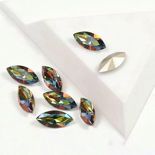 Aufnähsteine, Goldklaue, Schmuck-Strasssteine, AAAAA, Nähkristalle, Pointback-Kristall, DIY-Handwerk für Kleider, Vitrail Medium, mit Goldklaue, 4 x 15 mm, 12 Stück Aufnähsteine, Goldklaue, Schmuck-Strasssteine, AAAAA, Nähkristalle, Pointback-Kristall, DIY-Handwerk für Kleider, Vitrail Medium, mit Goldklaue, 4 x 15 mm, 12 Stück von QOVBD