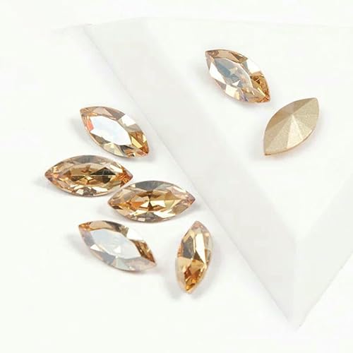 Aufnähsteine, Goldkralle, Schmuck-Strasssteine, AAAAA, Nähkristalle, Pointback-Kristall, DIY-Bastelarbeiten für Kleider, Golden Shadow, mit Silberkralle, 5 x 10 mm, 35 Stück Aufnähsteine, Goldkralle, Schmuck-Strasssteine, AAAAA, Nähkristalle, Pointback-Kristall, DIY-Bastelarbeiten für Kleider, Golden Shadow, mit Silberkralle, 5 x 10 mm, 35 Stück von QOVBD