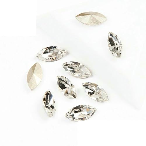 Aufnähsteine, Goldkralle, Schmuck-Strasssteine, AAAAA, Nähkristalle, Pointback-Kristall, DIY-Handwerk für Kleider, Kristall, mit Silberkralle, 5 x 10 mm, 35 Stück Aufnähsteine, Goldkralle, Schmuck-Strasssteine, AAAAA, Nähkristalle, Pointback-Kristall, DIY-Handwerk für Kleider, Kristall, mit Silberkralle, 5 x 10 mm, 35 Stück von QOVBD