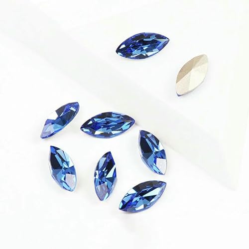 Aufnähsteine, Goldkralle, Schmuck-Strasssteine, AAAAA, Nähkristalle, Pointback-Kristall, DIY-Handwerk für Kleider, Saphir, mit Silberkralle, 4 x 8 mm, 45 Stück Aufnähsteine, Goldkralle, Schmuck-Strasssteine, AAAAA, Nähkristalle, Pointback-Kristall, DIY-Handwerk für Kleider, Saphir, mit Silberkralle, 4 x 8 mm, 45 Stück von QOVBD