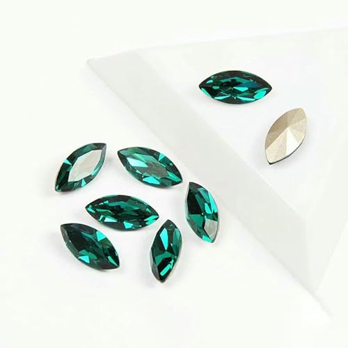 Aufnähsteine, Goldkralle, Schmuck-Strasssteine, AAAAA, Nähkristalle, Pointback-Kristall, DIY-Handwerk für Kleider, blauer Zirkon, mit silberner Kralle, 7 x 15 mm, 12 Stück Aufnähsteine, Goldkralle, Schmuck-Strasssteine, AAAAA, Nähkristalle, Pointback-Kristall, DIY-Handwerk für Kleider, blauer Zirkon, mit silberner Kralle, 7 x 15 mm, 12 Stück von QOVBD