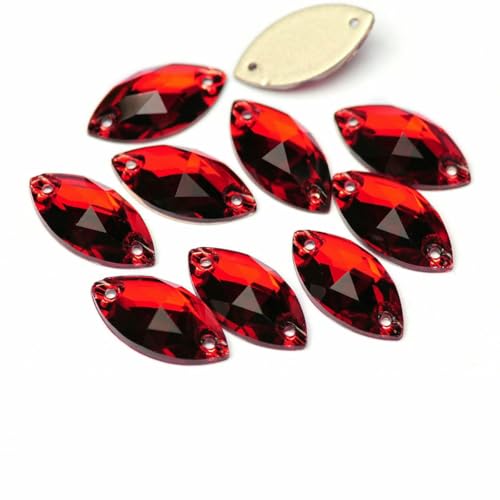 Brillante siamrote Farbe zum Aufnähen von Strass-Applikation, losem Edelstein, flache Rückseite, Motiv-Strass, DIY-Diamant für Kleidungsstücke, Navette, 7 x 15 mm, 30 Stück, 1 mm Brillante siamrote Farbe zum Aufnähen von Strass-Applikation, losem Edelstein, flache Rückseite, Motiv-Strass, DIY-Diamant für Kleidungsstücke, Navette, 7 x 15 mm, 30 Stück, 1 mm von QOVBD