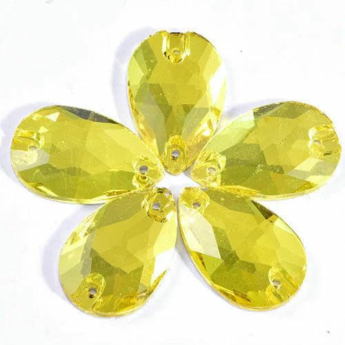 Bunte Glas-Strasssteine in Tropfenform, zum Aufnähen, flache Rückseite, 7 Größen, für Hochzeitskleider, B1275-P24 Citrin, 22 x 38 mm, 7 Stück Bunte Glas-Strasssteine in Tropfenform, zum Aufnähen, flache Rückseite, 7 Größen, für Hochzeitskleider, B1275-P24 Citrin, 22 x 38 mm, 7 Stück von QOVBD