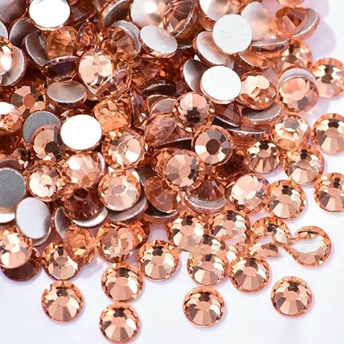 Bunte SS3-SS34 Kristall AB Glitzer-Strasssteine aus Glas, nicht Hotfix-Strasssteine, flache Rückseite, Diamant-Nagelkunst-Dekorationen, B2540-Champagner-SS8-1440 Stück von QOVBD