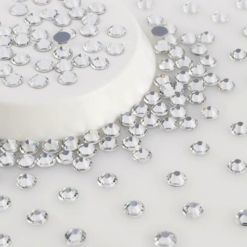 Crystal AB Runde Glitzerglas-Strasssteine mit flacher Rückseite, verschiedene Größen, Hotfix-Kristall für Handarbeiten, Hochzeitskleid, DIY-Kristall, SS40, 144 Stück Crystal AB Runde Glitzerglas-Strasssteine mit flacher Rückseite, verschiedene Größen, Hotfix-Kristall für Handarbeiten, Hochzeitskleid, DIY-Kristall, SS40, 144 Stück von QOVBD