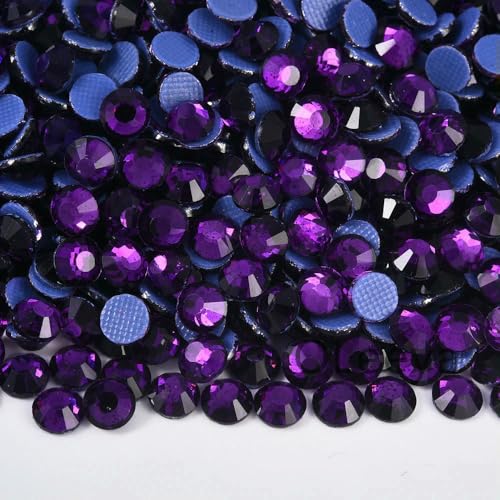 Crystal Rose B Hotfix Glitzerglas Flatback Strasssteine für Taschen, Schuhe, Kleidungsstücke, Telefon, DIY Nail Art-Violett-3,0 mm SS10 1440 Stück Crystal Rose B Hotfix Glitzerglas Flatback Strasssteine für Taschen, Schuhe, Kleidungsstücke, Telefon, DIY Nail Art-Violett-3,0 mm SS10 1440 Stück von QOVBD
