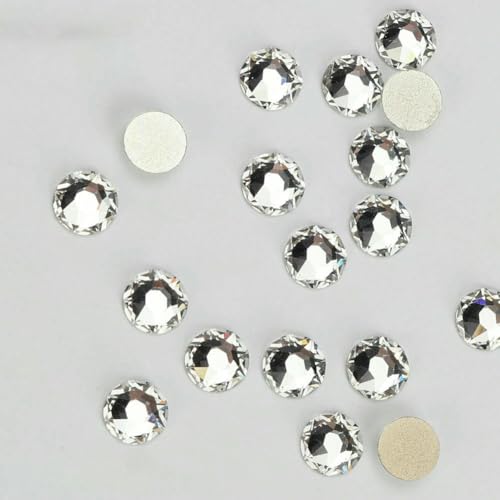 Crystal Shimmer AB Dazzling Hotfix Nonhotfix Crystal Galvanik Flatback Hotfix Strasssteine für Schuhe Taschen Kleidungsstücke-Golden Nonhotfix-8cut 1440pcs SS4 von QOVBD