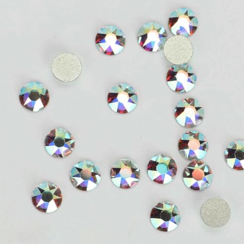 Crystal Shimmer AB Dazzling Hotfix Nonhotfix Crystal Galvanik Flatback Hotfix Strasssteine für Schuhe Taschen Kleidungsstücke-Golden Nonhotfix AB-16cut 288pcs SS30 von QOVBD