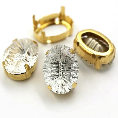 Dekoration für Kleidung/Schuhe/Taschen, Glaskristall-Strass, 10 x 14,0 mm, ovale Form, goldene Krallenfassung, Strasssteine zum Selbermachen, Bekleidung, Nähen und Stoff – Klarweiß – 13 x 18 mm Dekoration für Kleidung/Schuhe/Taschen, Glaskristall-Strass, 10 x 14,0 mm, ovale Form, goldene Krallenfassung, Strasssteine zum Selbermachen, Bekleidung, Nähen und Stoff – Klarweiß – 13 x 18 mm von QOVBD