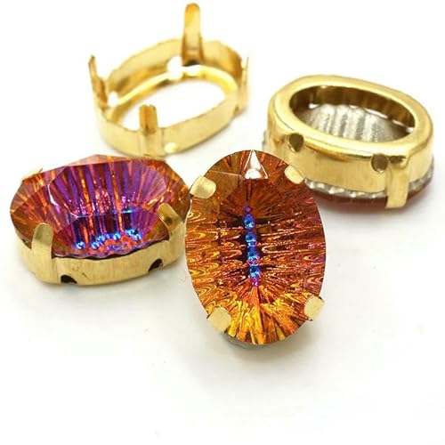 Dekoration für Kleidung/Schuhe/Taschen, Glaskristall-Strass, 10 x 14,0 mm, ovale Form, goldene Krallenfassung, Strasssteine zum Selbermachen, für Kleidung, Nähen und Stoff – Hellviolett, Blau, 1 Dekoration für Kleidung/Schuhe/Taschen, Glaskristall-Strass, 10 x 14,0 mm, ovale Form, goldene Krallenfassung, Strasssteine zum Selbermachen, für Kleidung, Nähen und Stoff – Hellviolett, Blau, 1 von QOVBD