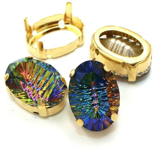 Dekoration für Kleidung/Schuhe/Taschen, Glaskristall-Strass, 10 x 14,0 mm, ovale Form, goldfarbene Krappenfassung, Strasssteine zum Selbermachen, Bekleidung, Nähen und Stoff, Flammenfarbe, 8 x 10 Dekoration für Kleidung/Schuhe/Taschen, Glaskristall-Strass, 10 x 14,0 mm, ovale Form, goldfarbene Krappenfassung, Strasssteine zum Selbermachen, Bekleidung, Nähen und Stoff, Flammenfarbe, 8 x 10 von QOVBD