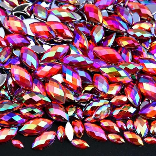 Edelstein-Mix-Größe, Glitzer, Acryl, Pferdeauge, nicht Hotfix, Strasssteine für Nägel, Kristalle, Perlen, Strasssteine für Kleider, Nagelkunst, Steine-Siam AB-3 x 6 mm - 100 Stück Edelstein-Mix-Größe, Glitzer, Acryl, Pferdeauge, nicht Hotfix, Strasssteine für Nägel, Kristalle, Perlen, Strasssteine für Kleider, Nagelkunst, Steine-Siam AB-3 x 6 mm - 100 Stück von QOVBD
