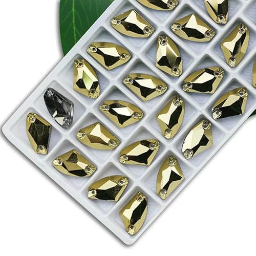 Exquisiter Strass zum Nähen, Farbe Kristall AB, beliebter Kristallstein zum Nähen, 2 Löcher, Kleidung, DIY, Herstellung von Hochzeitskleidern, Schuhen, Mineng von QOVBD