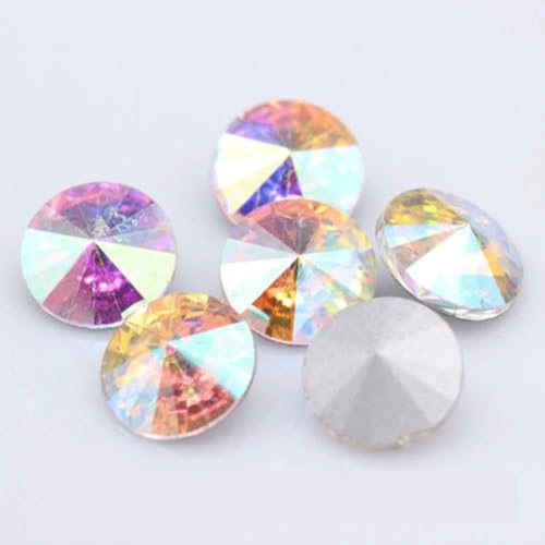 Fantastische 6/8/10/12/14/16/18/25 MM Cabochons, rund, ausgefallener Strass-Kristall für Applikationen, Kleidung, Dekoration, Perlen, transparent, ab-10 mm, 20 Stück Fantastische 6/8/10/12/14/16/18/25 MM Cabochons, rund, ausgefallener Strass-Kristall für Applikationen, Kleidung, Dekoration, Perlen, transparent, ab-10 mm, 20 Stück von QOVBD