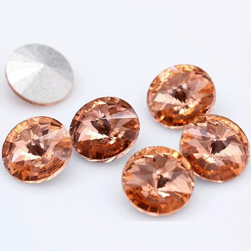 Fantastische 6/8/10/12/14/16/18/25 mm Cabochons, rund, ausgefallener Strass-Kristall für Applikationen, Kleidung, Dekoration, Perlen, Pfirsich, 25 mm, 2 Stück Fantastische 6/8/10/12/14/16/18/25 mm Cabochons, rund, ausgefallener Strass-Kristall für Applikationen, Kleidung, Dekoration, Perlen, Pfirsich, 25 mm, 2 Stück von QOVBD