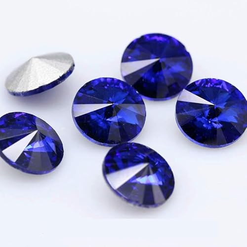Fantastische 6/8/10/12/14/16/18/25 mm Cabochons, rund, ausgefallener Strass-Kristall für Applikationen, Kleidung, Dekoration, Perlen, Saphir, 25 mm, 2 Stück Fantastische 6/8/10/12/14/16/18/25 mm Cabochons, rund, ausgefallener Strass-Kristall für Applikationen, Kleidung, Dekoration, Perlen, Saphir, 25 mm, 2 Stück von QOVBD