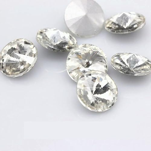 Fantastische 6/8/10/12/14/16/18/25 mm Cabochons, rund, ausgefallener Strass-Kristall für Applikationen, Kleidung, Dekoration, Perlen, transparent, 10 mm, 20 Stück Fantastische 6/8/10/12/14/16/18/25 mm Cabochons, rund, ausgefallener Strass-Kristall für Applikationen, Kleidung, Dekoration, Perlen, transparent, 10 mm, 20 Stück von QOVBD