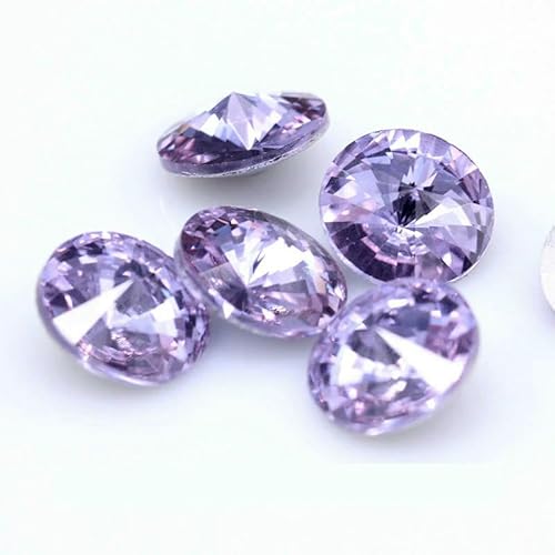 Fantastische 6/8/10/12/14/16/18/25 mm Cabochons, rund, ausgefallener Strass-Kristall für Applikationen, Kleidung, Dekorationsperle, Hellviolett, 25 mm, 2 Stück Fantastische 6/8/10/12/14/16/18/25 mm Cabochons, rund, ausgefallener Strass-Kristall für Applikationen, Kleidung, Dekorationsperle, Hellviolett, 25 mm, 2 Stück von QOVBD