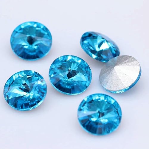 Fantastische 6/8/10/12/14/16/18/25 mm Cabochons, rund, ausgefallener Strass-Kristall für Applikationen, Kleidung, Dekorationsperlen, Blauer See, 16 mm, 9 Stück Fantastische 6/8/10/12/14/16/18/25 mm Cabochons, rund, ausgefallener Strass-Kristall für Applikationen, Kleidung, Dekorationsperlen, Blauer See, 16 mm, 9 Stück von QOVBD