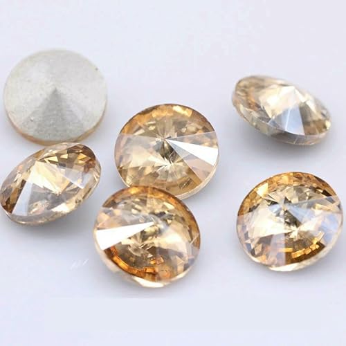 Fantastische 6/8/10/12/14/16/18/25 mm Cabochons, rund, ausgefallener Strass-Kristall für Applikationen, Kleidung, Dekorationsperlen, Gold-Champagner, 25 mm, 2 Stück Fantastische 6/8/10/12/14/16/18/25 mm Cabochons, rund, ausgefallener Strass-Kristall für Applikationen, Kleidung, Dekorationsperlen, Gold-Champagner, 25 mm, 2 Stück von QOVBD