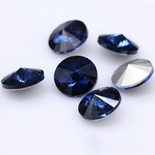 Fantastische 6/8/10/12/14/16/18/25 mm Cabochons, rund, ausgefallener Strass-Kristall für Applikationen, Kleidung, Dekorationsperlen, Montana, 10 mm, 20 Stück Fantastische 6/8/10/12/14/16/18/25 mm Cabochons, rund, ausgefallener Strass-Kristall für Applikationen, Kleidung, Dekorationsperlen, Montana, 10 mm, 20 Stück von QOVBD