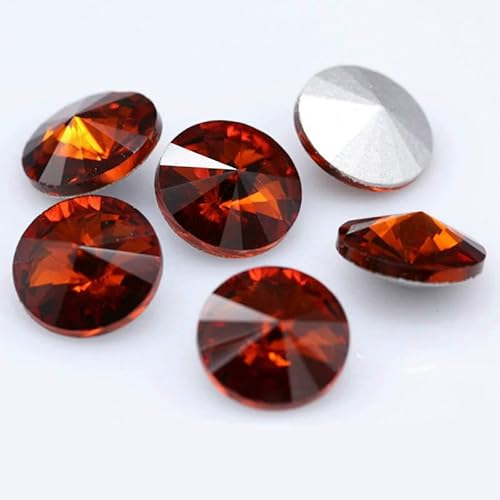 Fantastische 6/8/10/12/14/16/18/25 mm Cabochons, rund, ausgefallener Strass-Kristall für Applikationen, Kleidung, Dekorationsperlen, Rot, Kaffeebraun, 14,0 mm, 12 Stück Fantastische 6/8/10/12/14/16/18/25 mm Cabochons, rund, ausgefallener Strass-Kristall für Applikationen, Kleidung, Dekorationsperlen, Rot, Kaffeebraun, 14,0 mm, 12 Stück von QOVBD