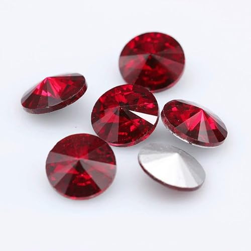 Fantastische 6/8/10/12/14/16/18/25 mm Cabochons, rund, ausgefallener Strass-Kristall für Applikationen, Kleidung, Dekorationsperlen, Siam, 14,0 mm, 12 Stück Fantastische 6/8/10/12/14/16/18/25 mm Cabochons, rund, ausgefallener Strass-Kristall für Applikationen, Kleidung, Dekorationsperlen, Siam, 14,0 mm, 12 Stück von QOVBD