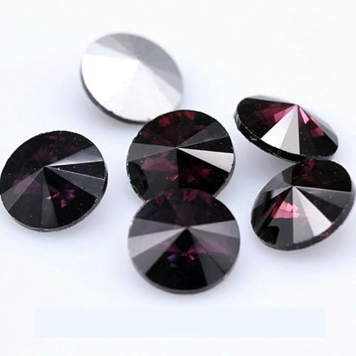 Fantastische 6/8/10/12/14/16/18/25 mm Cabochons, rund, ausgefallener Strass-Kristall für Applikationen, Kleidung, Dekorationsperlen, Violett, 16 mm, 9 Stück Fantastische 6/8/10/12/14/16/18/25 mm Cabochons, rund, ausgefallener Strass-Kristall für Applikationen, Kleidung, Dekorationsperlen, Violett, 16 mm, 9 Stück von QOVBD