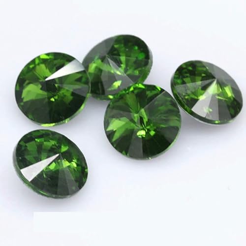 Fantastische 6/8/10/12/14/16/18/25 mm Cabochons, rund, ausgefallener Strass-Kristall für Applikationen, Kleidung, Dekorationsperlen, grasgrün, 8 mm, 20 Stück Fantastische 6/8/10/12/14/16/18/25 mm Cabochons, rund, ausgefallener Strass-Kristall für Applikationen, Kleidung, Dekorationsperlen, grasgrün, 8 mm, 20 Stück von QOVBD