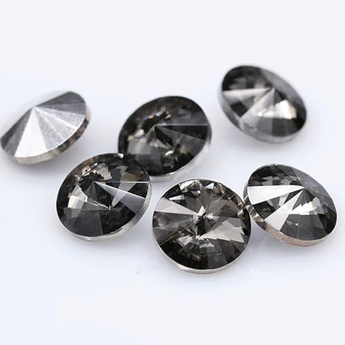 Fantastische 6/8/10/12/14/16/18/25 mm Cabochons, rund, ausgefallener Strass-Kristall für Applikationen, Kleidung, Dekorationsperlen, schwarzer Diamant, 14,0 mm, 12 Stück Fantastische 6/8/10/12/14/16/18/25 mm Cabochons, rund, ausgefallener Strass-Kristall für Applikationen, Kleidung, Dekorationsperlen, schwarzer Diamant, 14,0 mm, 12 Stück von QOVBD