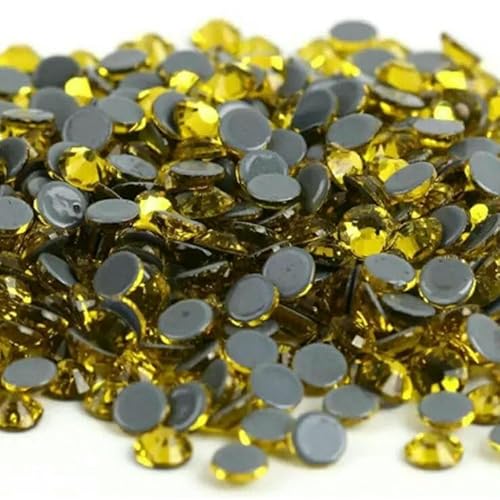 Farbe AB Wärmereparatur-Strasssteine, Glas-Strasssteine für Nagelkunst und Stoffdekoration-Citrin-ss10 1440 Stück von QOVBD