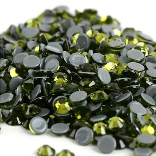 Farbe AB Wärmereparatur-Strasssteine, Glas-Strasssteine für Nagelkunst und Stoffdekoration-Olivin-ss12 1440 Stück von QOVBD