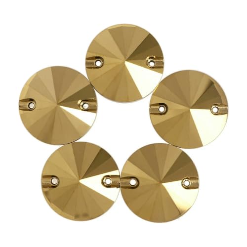 Flache Basis, Glas-Strasssteine zum Aufnähen, Form, Glitzer, Nähsteine, Kristall für Kleidungsstücke, Basteln, DIY-Dekoration, Dorado, 12 mm, 40 Stück Flache Basis, Glas-Strasssteine zum Aufnähen, Form, Glitzer, Nähsteine, Kristall für Kleidungsstücke, Basteln, DIY-Dekoration, Dorado, 12 mm, 40 Stück von QOVBD